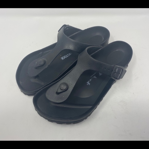 black plastic birkenstocks